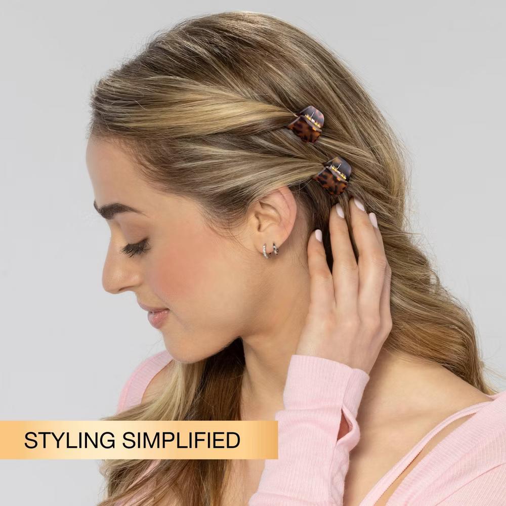 No-Slip Grip Mini Claw Clips - Matte Tortoise/Black - All Hair - 6pcs: Hair Styling, Solid Pattern - Image 2