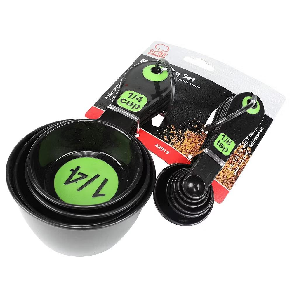 10 Piece Easy Read Measuring Cups & Spoons Set - Black / Green - Image 2