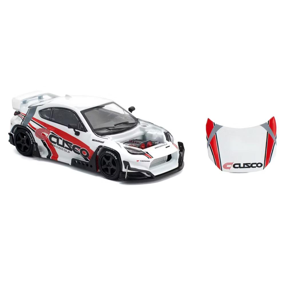 Toyota Pandem GR86 "Cusco" White with Racing Graphics 1/64 Diecast Model Car - Image 4