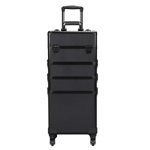 Yaheetech 4 in 1 Professional Makeup Train Case Aluminum Cosmetic Case