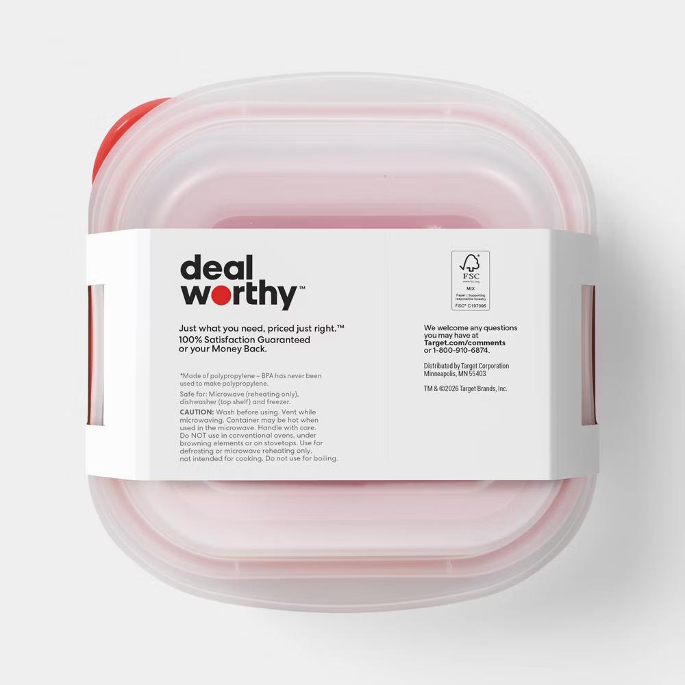 Small Square Food Storage Containers - 23oz/4ct - Image 2