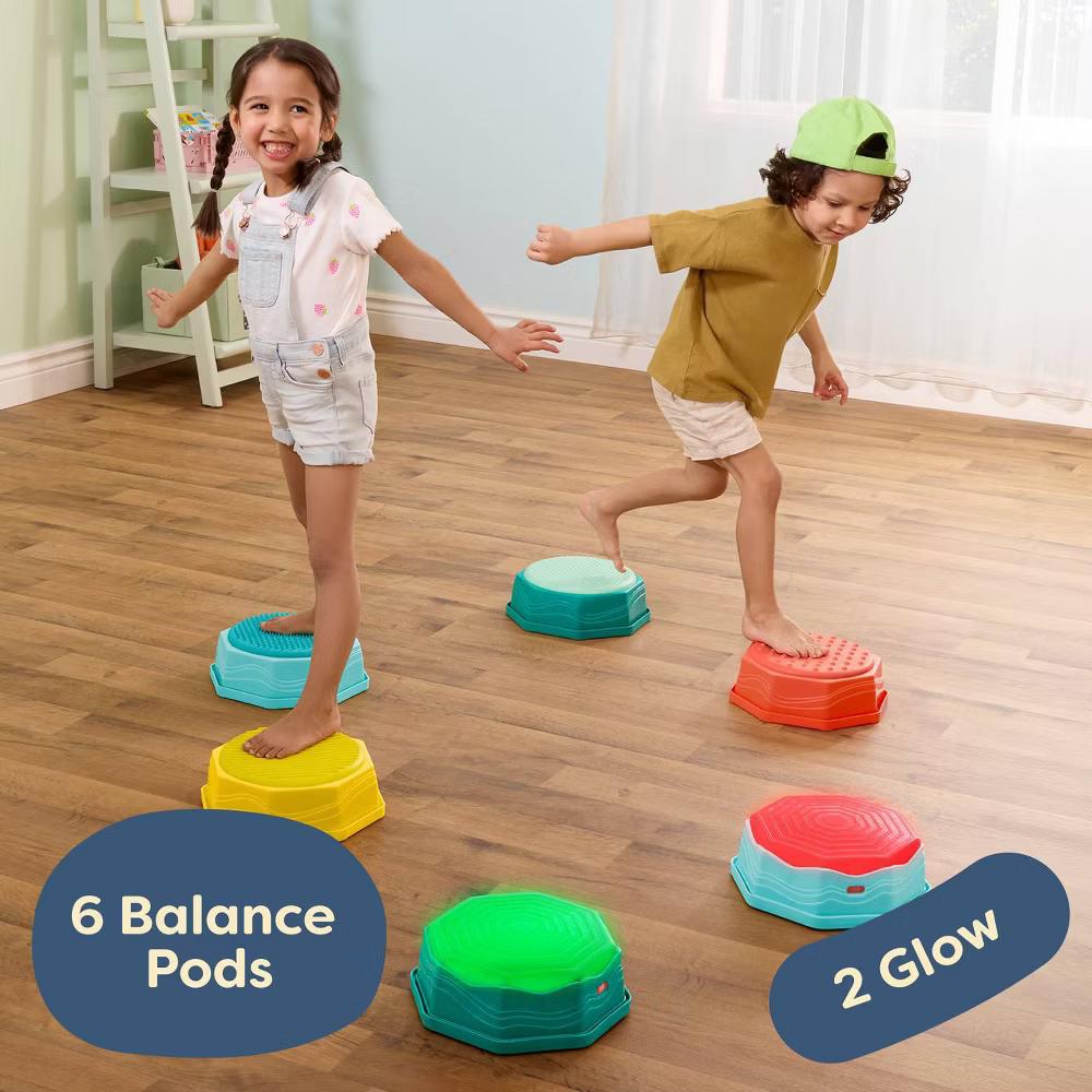 Step 'n' Glow Balance Pods - 6pc Sensory Stepping Stones with Lights for Active Play - Image 7