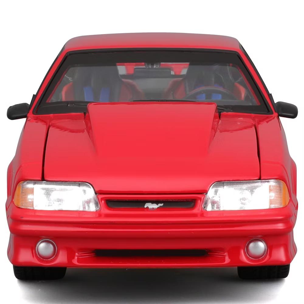 1:24 Diecast - 1993 Ford Mustang SVT Cobra Red, Classic Muscle Model Car - Image 6