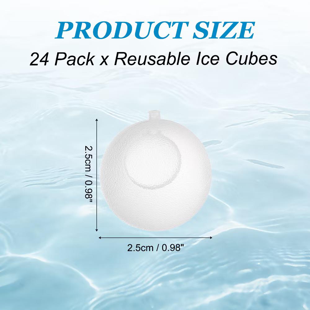 Plastic Durable Reusable Lightweight Ice Cube Tray 2.5 x 2.5 cm/0.98 x 0.98 Inch White 24 Pcs - Image 6