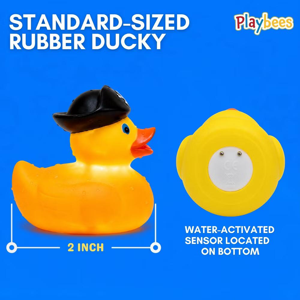 Playbees Light Up Bath Toys for Toddlers, 6 Color-Changing Rubber Ducks - Image 3
