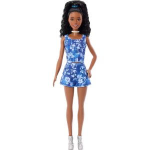 Fashionistas Style Doll #248 in Blue Floral Shorts Blue Floral Top Black Hair