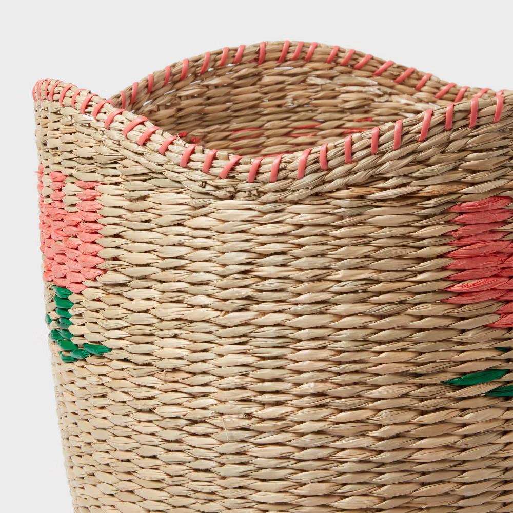 Woven Kids' Storage Basket with Flower - Image 4