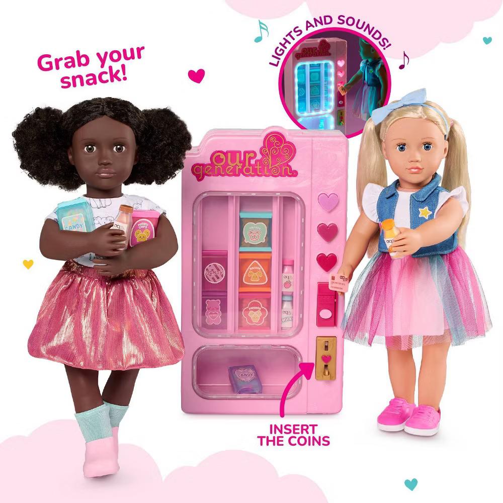 Snacktime Fun Pink Vending Machine & Play Food Accessories Set for 18" Dolls - Image 7