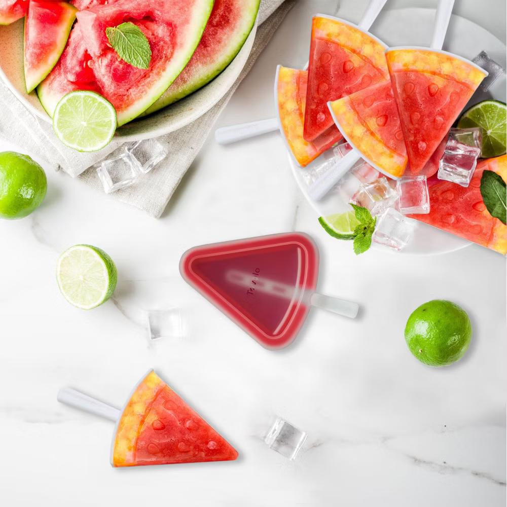 Set of 4 Plastic Pop Molds Watermelon Ice Cube Trays White: Dishwasher-Safe, 3 oz Capacity, 14" Height - Image 2