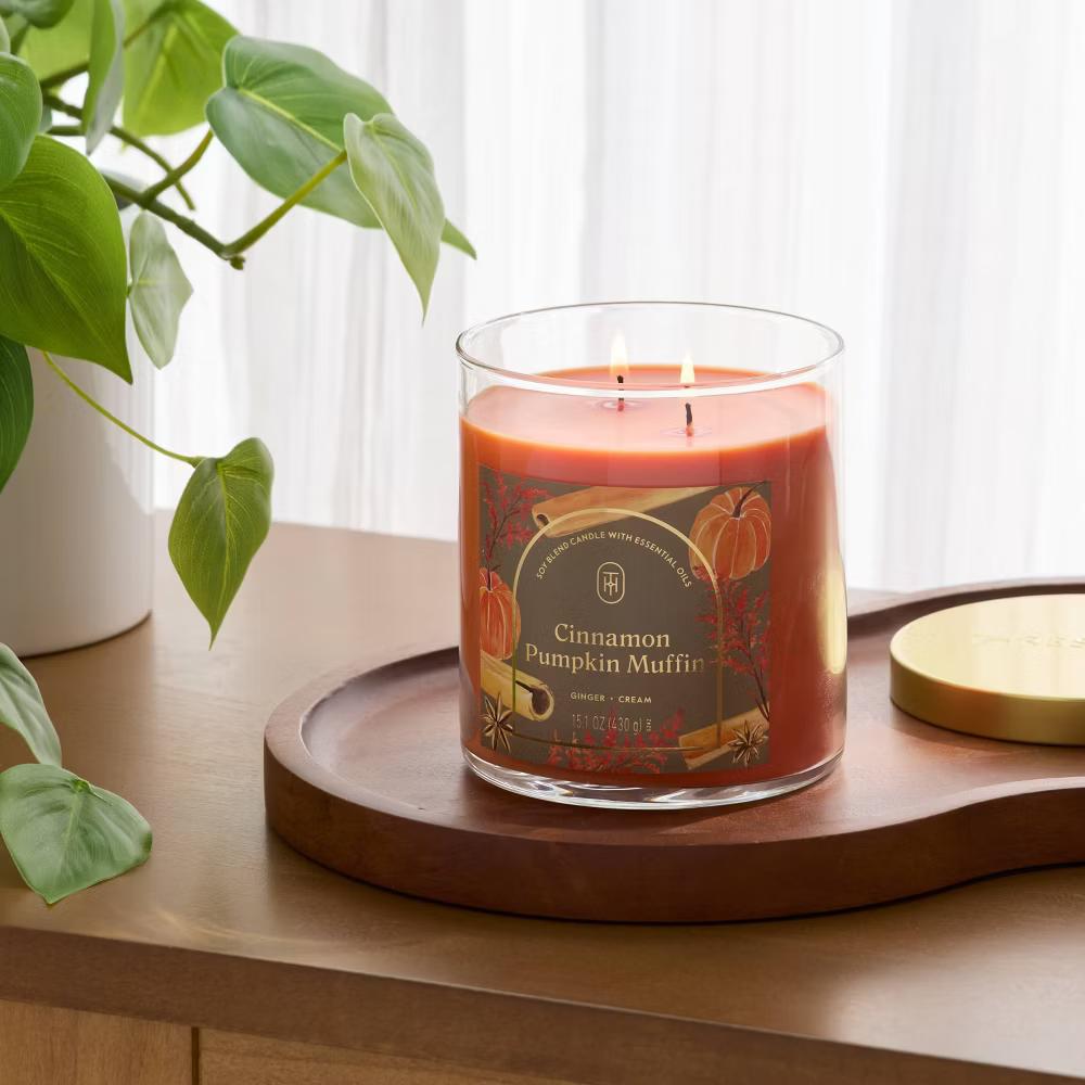 2 Wick Glass Jar Candle with Lid 15.1oz - Image 12