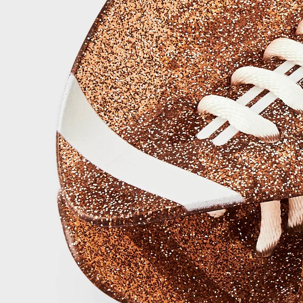 Game Day Glitter Football Hair Claw Clip - Brown