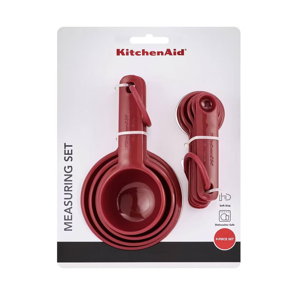 KitchenAid Measuring Set Red: 9-Piece Dishwasher-Safe Cups & Spoons, Polypropylene, Lifetime Warranty - Image 4