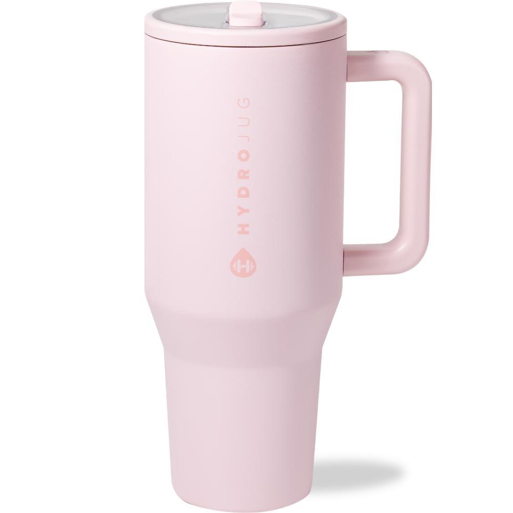 HydroJug Traveler - Water Bottle with Handle & Flip Straw - Leak Resistant Tumbler, Insulated, Stainless Steel & Rubber Base