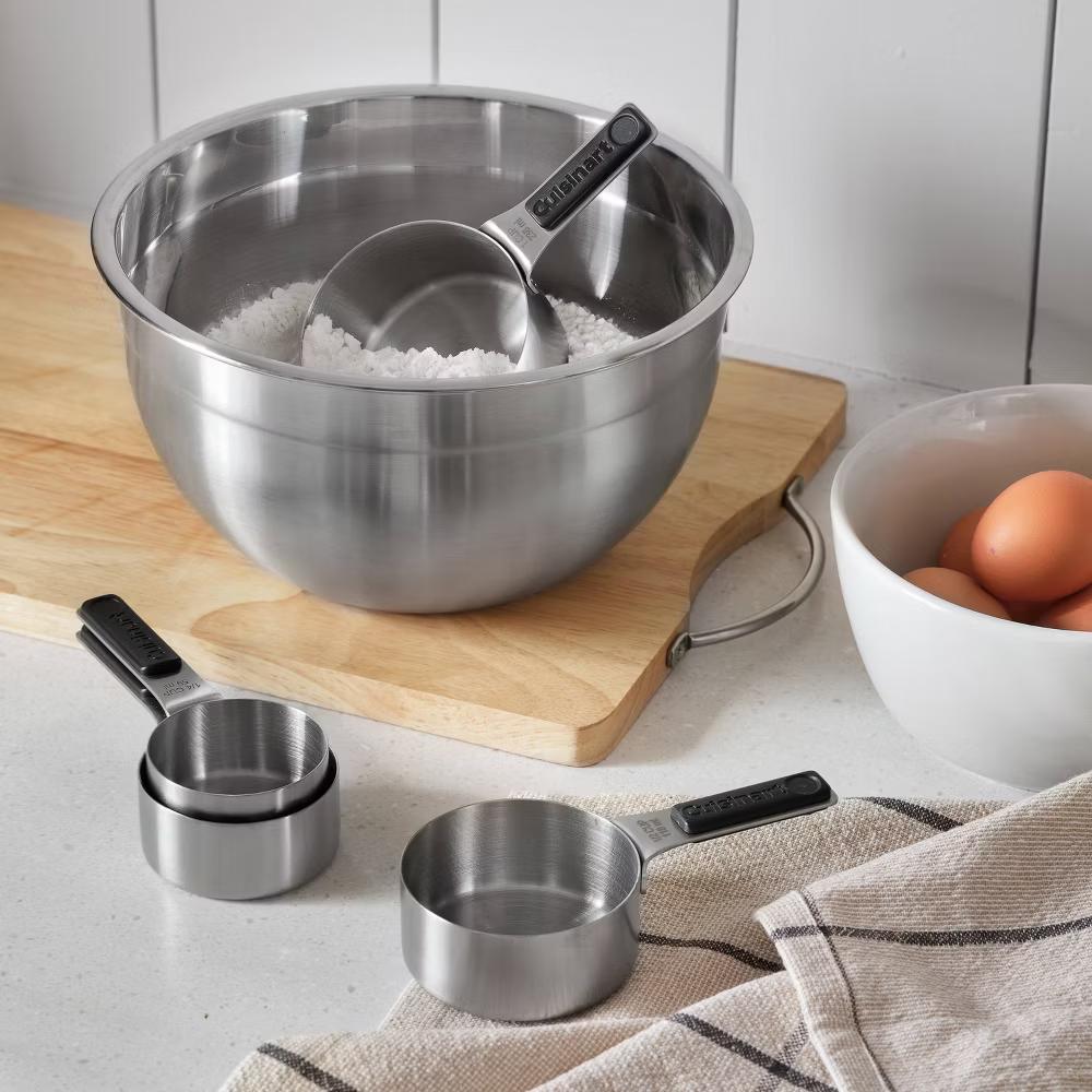 4pc Stainless Steel Magnetic Measuring Cup Set Black/Silver: Nesting Design, Dishwasher-Safe - Image 5