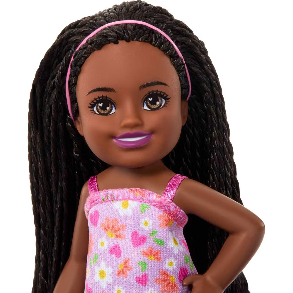 Club Chelsea Ari Small Doll 6" with Braided Hair in Flower-Print Dress and Pink Sandals - Image 6