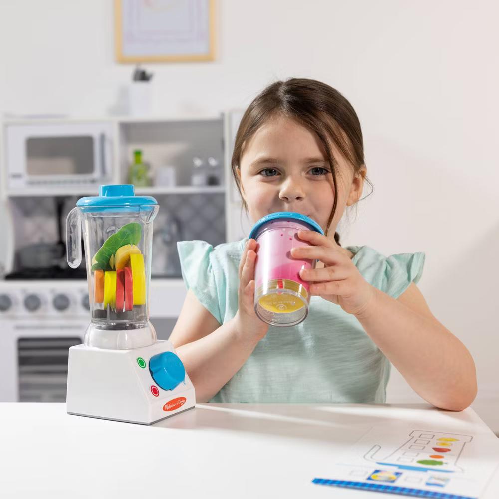 22pc Smoothie Maker Blender Set: Pretend Kitchen Accessories, Creative Educational Play Food - Image 2