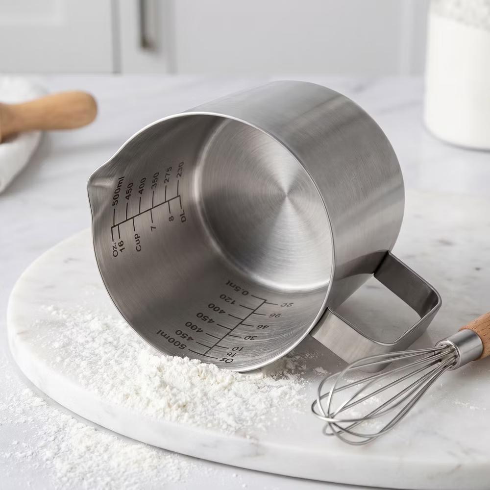 Measuring Cup, 1 Cup Stainless Steel Measuring Cup with Easy Read Lines for Baking Recipes - Image 33