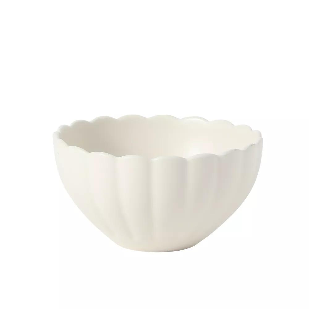Plates and Bowls Sets, 12-Piece Stoneware Dinnerware Set for 4, Scalloped Dish Set with Dinner Plates, Salad Plates & Bowls