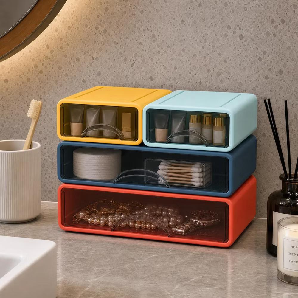 Stackable Storage Drawer with Dividers, Transparent PP Material Desktop Organizer, Durable Thickened Storage Container - Image 26
