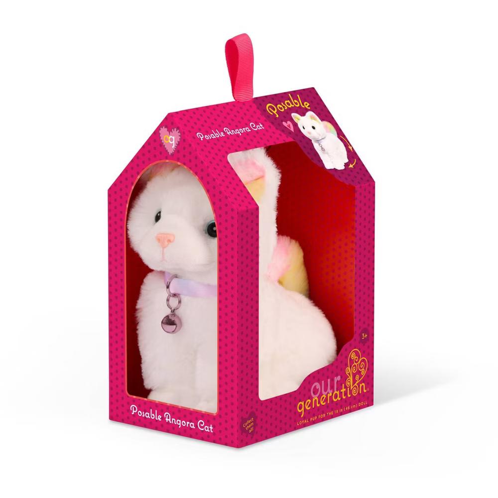 Posable Turkish Angora Cat Plush 6" Pet Rainbow Kitten - Image 5