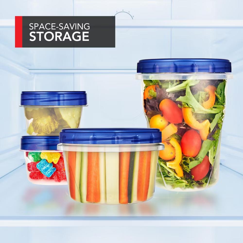 Plastic Food Storage Containers with Twist Top Lids, Airtight, Plastic, 32 oz, 6 Count - Image 6