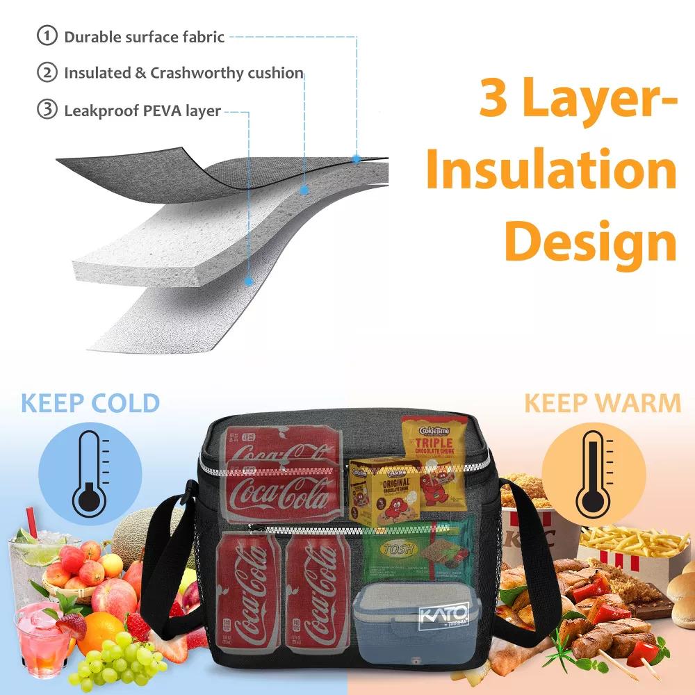 Insulated Small Lunch Bag for Adult Kid, Leakproof Reusable Lunch Cooler Bag with Adjustable Shoulder Strap, Kids Portable Lunch Box - Image 6