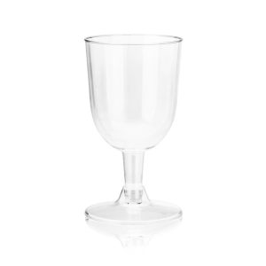 True Party 6 oz Disposable Plastic Wine Glasses, Set of 20 Durable Clear Plastic Cups for Mixed Drinks, Beverages, Birthday, Outdoor Party, Travel