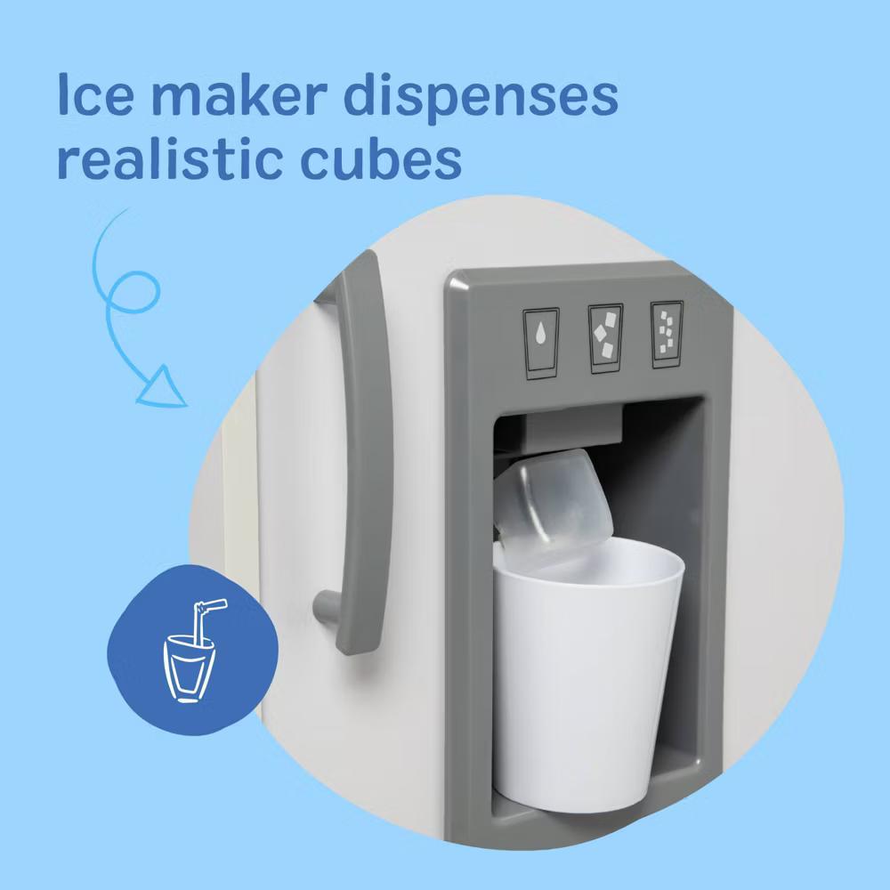 Wooden Chef's Pretend Play Toy Kitchen With "Ice" Cube Dispenser – Cloud White - Image 8