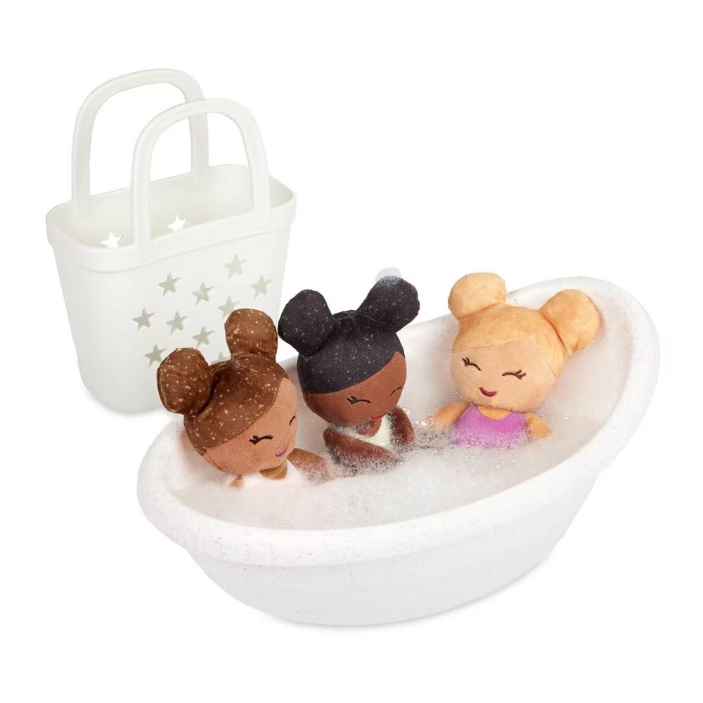 LullaBaby Bathtime Set with 3 Plush Bath Dolls for Real Water Play: Toddler Girl Bath Toys, Baby Doll Accessories - Image 8