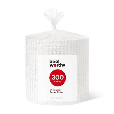 Coated Disposable Paper Plates 9" - 300ct - Microwave-Safe, BPA-Free, Stackable, Round - Image 3