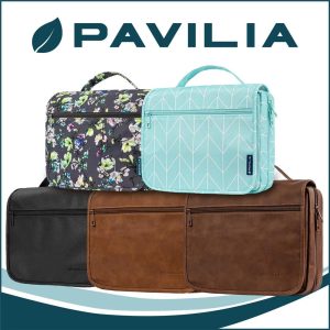 PAVILIA Hanging Toiletry Bag Women Men, Foldable Large Travel Cosmetic Organizer, Water Resistant Makeup Toiletries Essentials Kit