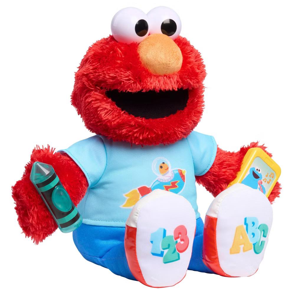 Learning Elmo Plush Toy, 13” Interactive Lights and Sounds Educational Stuffed Animal - Image 5