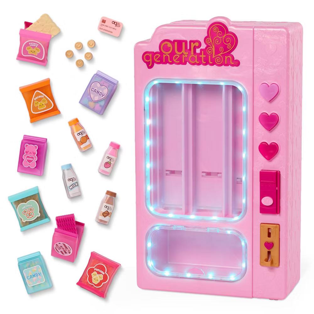 Snacktime Fun Pink Vending Machine & Play Food Accessories Set for 18" Dolls - Image 4