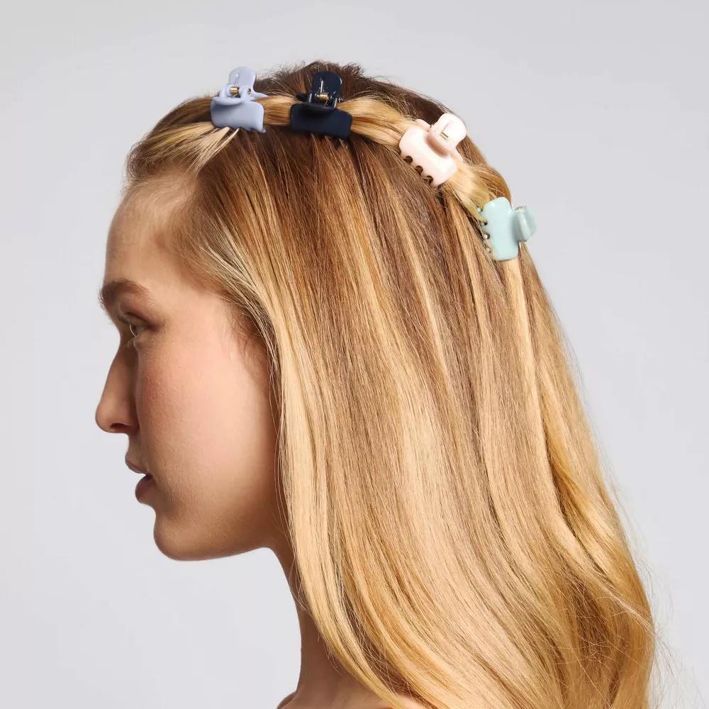 Recycled Plastic Mini Cloud Claw Clips Set - Garden Bouquet - 8ct: Hair Styling, All Hair Types - Image 2