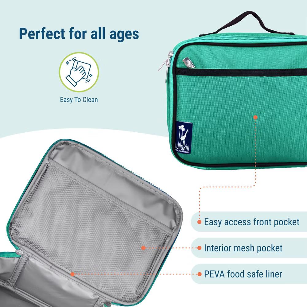 Wildkin Kids Insulated Lunch Box in Solid Colors – Durable and Reusable for School & Travel - Image 33