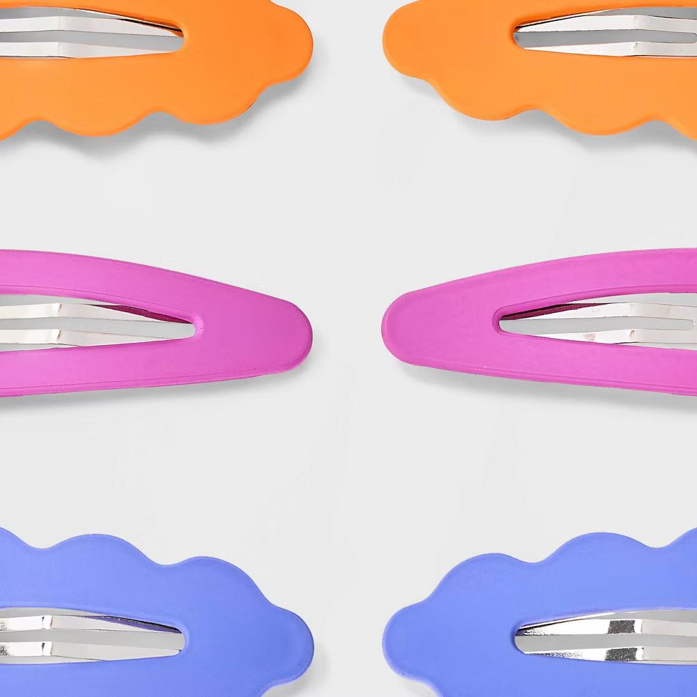 Large Soft Touch Snap Clips - 6pk - Securing Hair, All Hair Types, Snap Closure - Image 2