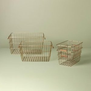 Rectangular Brass Wire Storage - with Magnolia