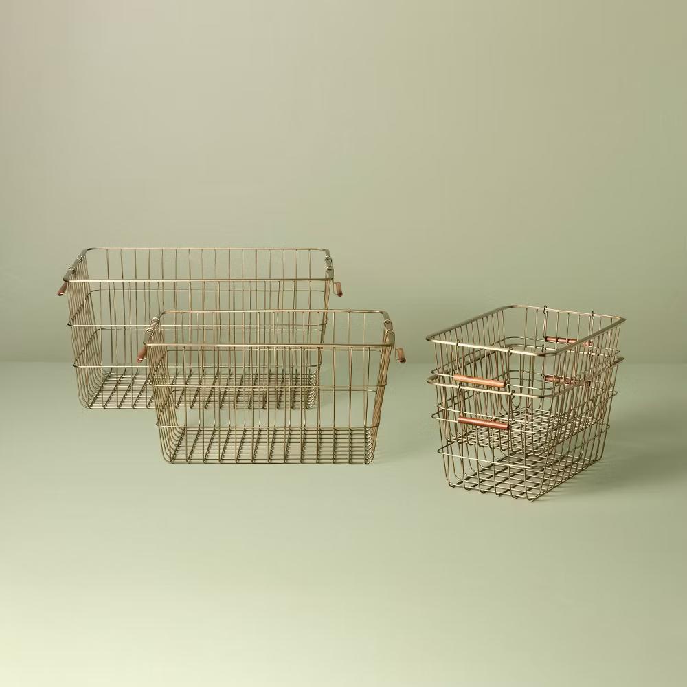 Rectangular Brass Wire Storage - with Magnolia