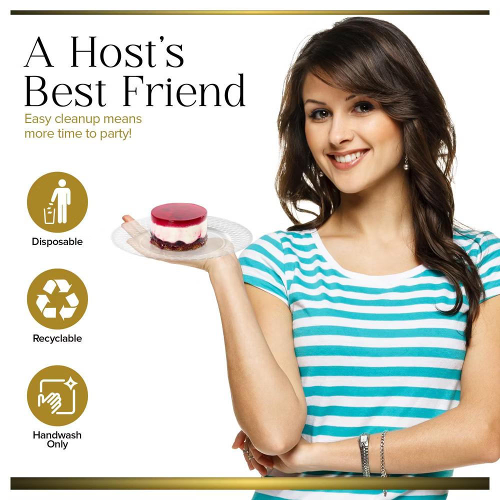 Stock Your Home 6-Inch Premium Clear Plastic Dessert Plates (100 Pack) - Image 5