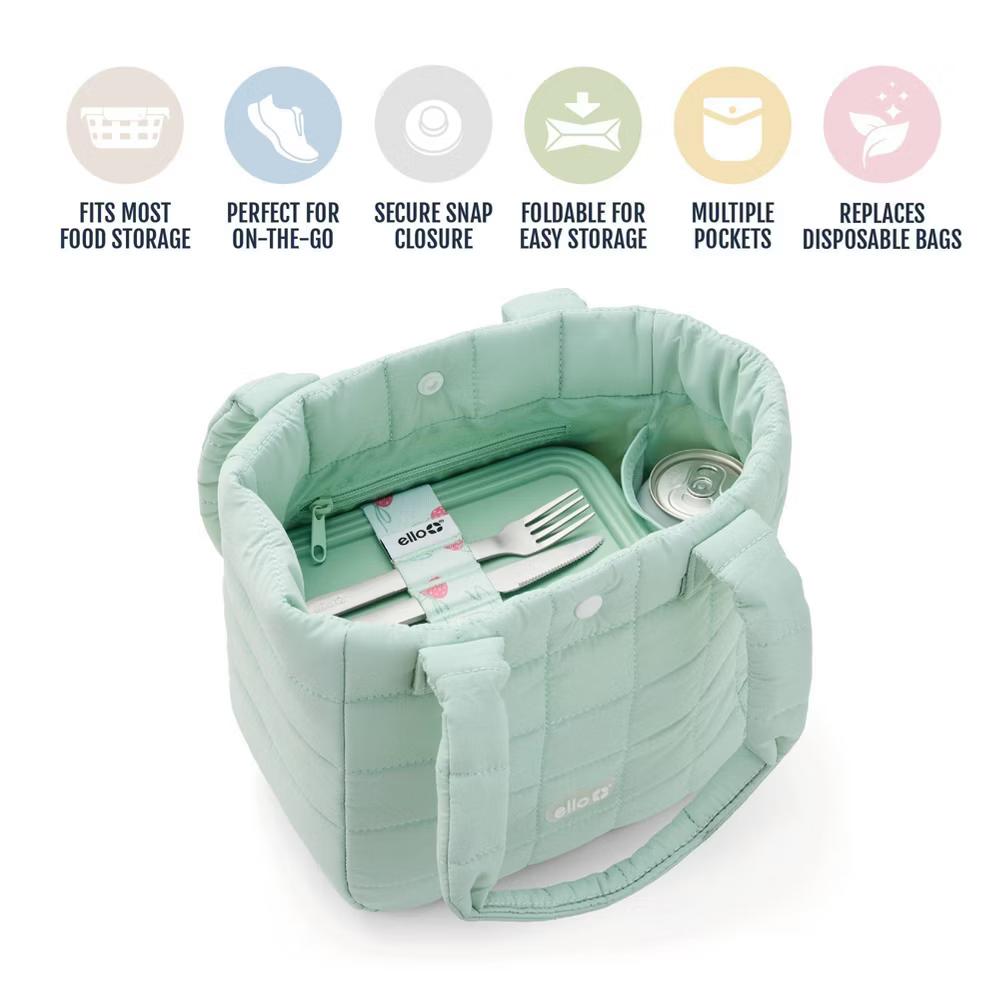 Puffer Lunch Tote Green - Image 2