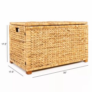 happimess Anada 30" Handwoven Wicker Weave Storage Trunk