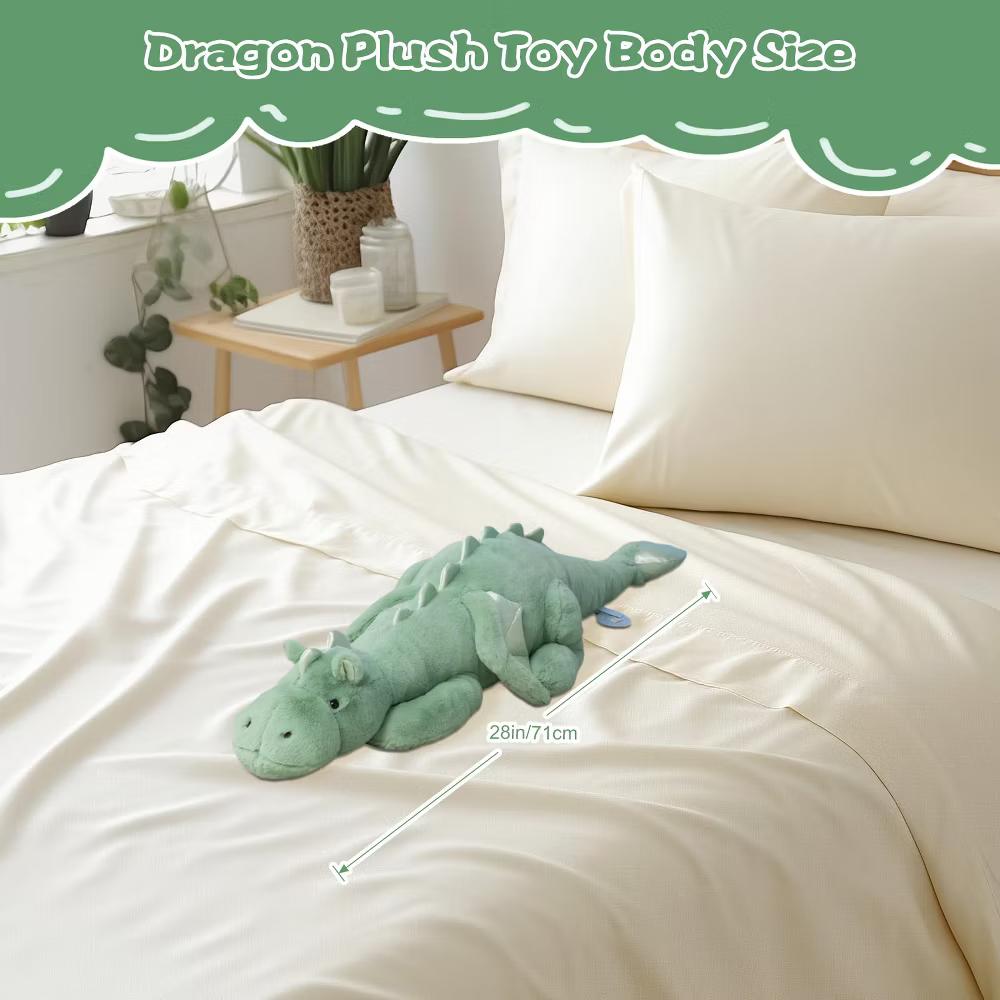 TITQWOP Dinosaur Plush Toy Pillow, Cute Stuffed Animal Toys, Soft Long Dinosaur Body Pillow Gift for Kids Boys Girls 28inch - Image 16