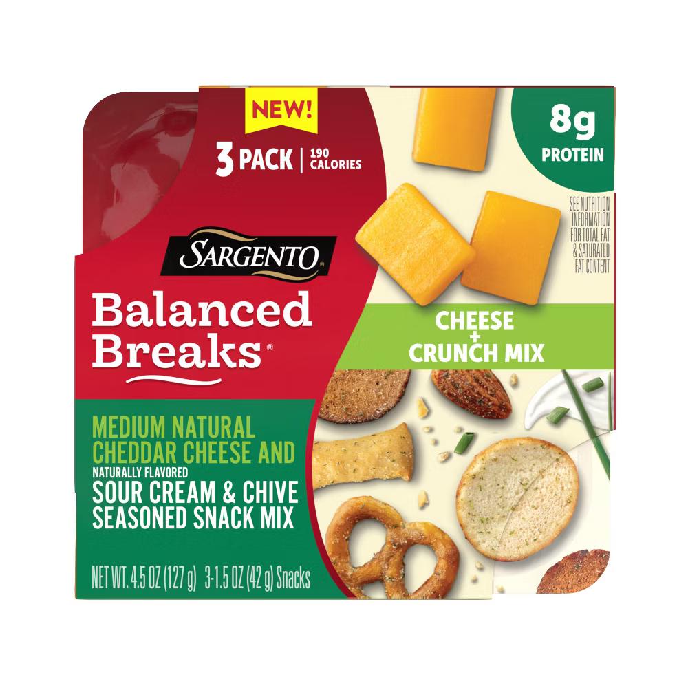 Sargento Balanced Breaks Crunch Mix, Medium Cheddar Cheese, Sour Cream & Chive Snack Mix - 4.5oz/3ct - Image 7