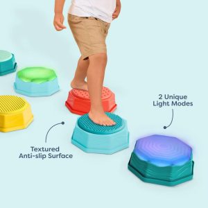 Step 'n' Glow Balance Pods - 6pc Sensory Stepping Stones with Lights for Active Play