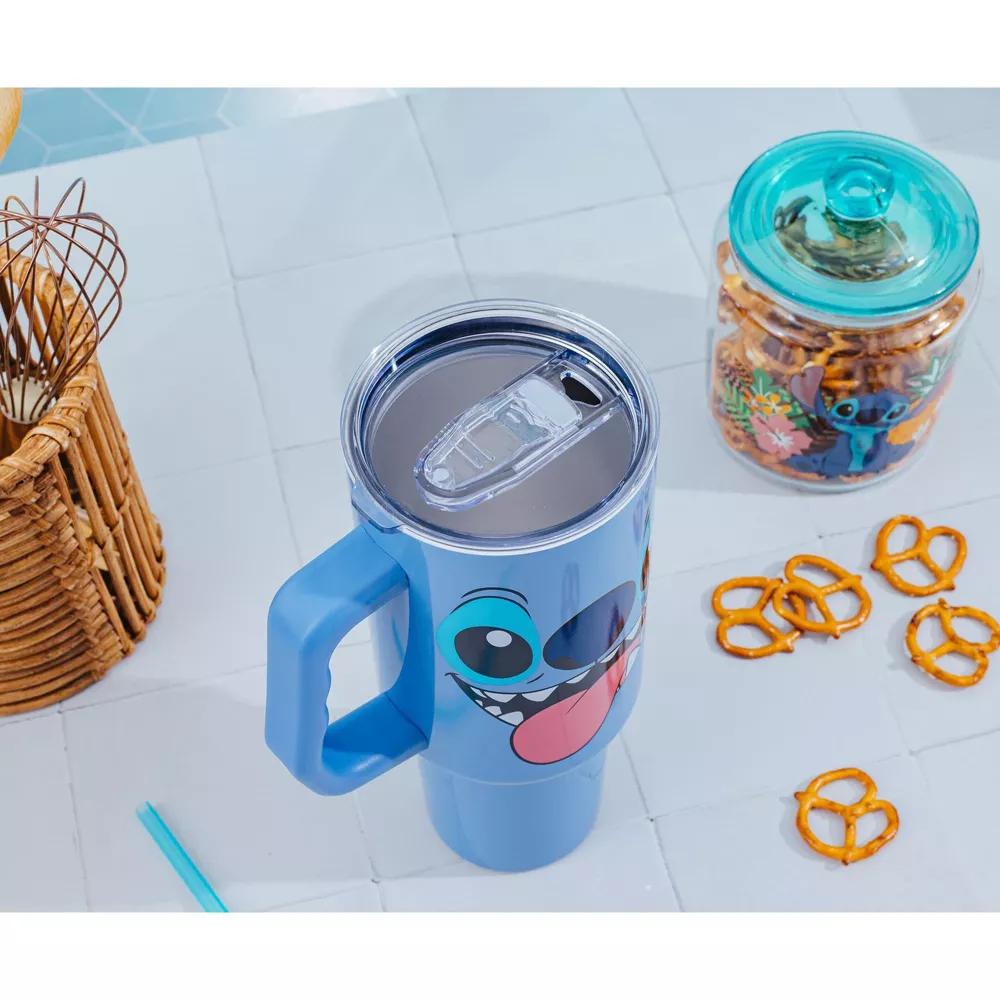 Lilo & Stitch Face Stainless Steel Tumbler With Handle | Holds 40 Ounces - Image 9