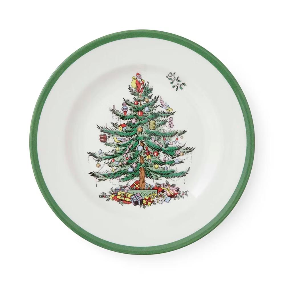 Spode Christmas Tree 8 Inch Salad Plates, Set of 4, Holiday Earthenware Tableware Gift, Festive Small Dinner Plate, Made in England - Image 5