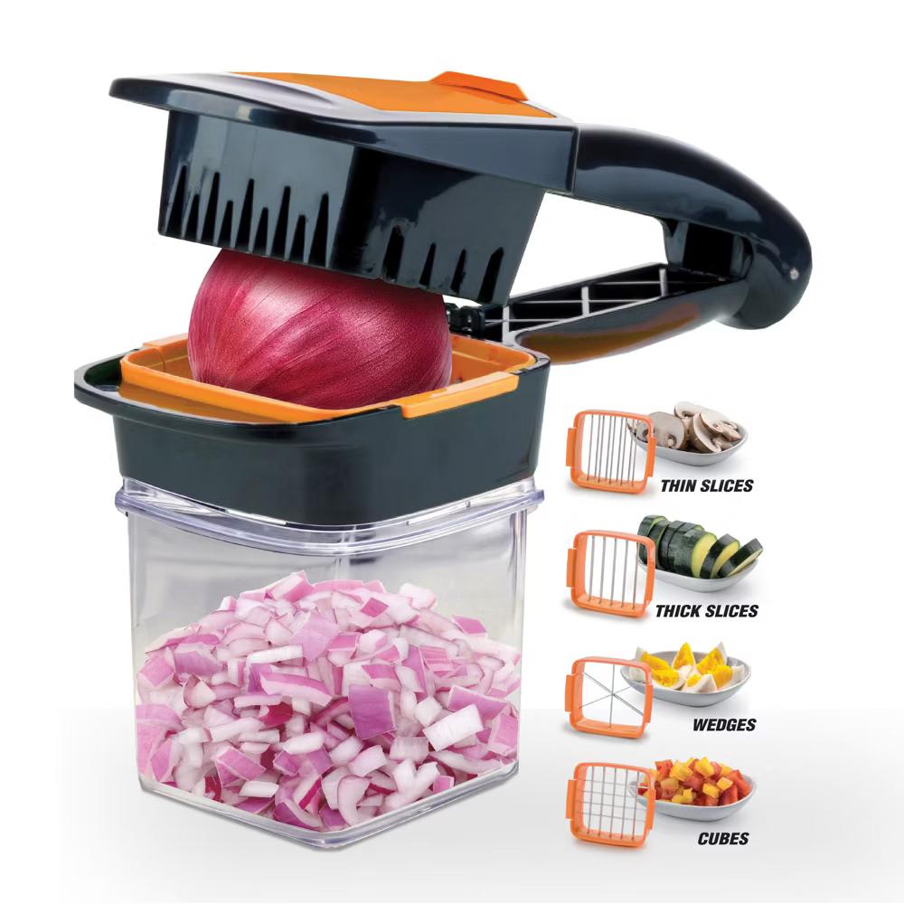 NutriChopper Handheld Vegetable and Fruit Chopper with 4 Stainless Steel Blades & Catch Container - Image 18