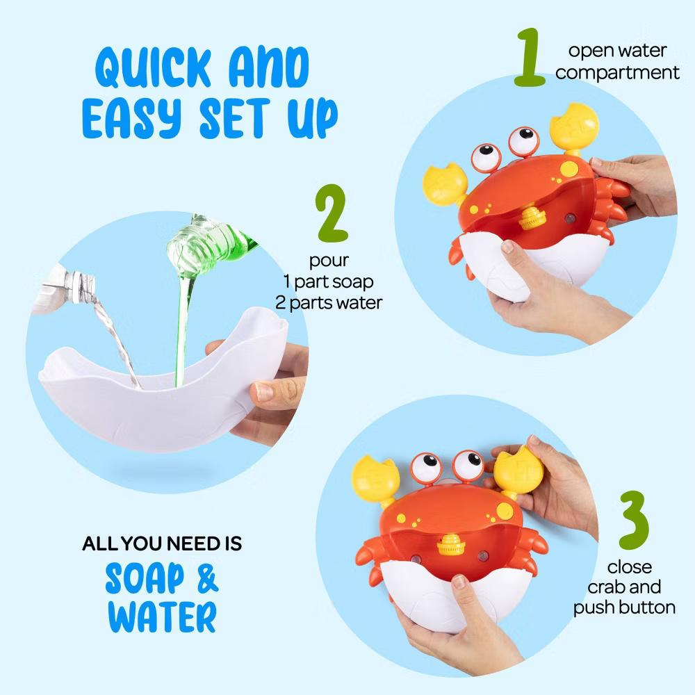 Hoovy Crabby Bubble Bath Bubble Maker with 12 Children's Songs Bath Toy - Image 4