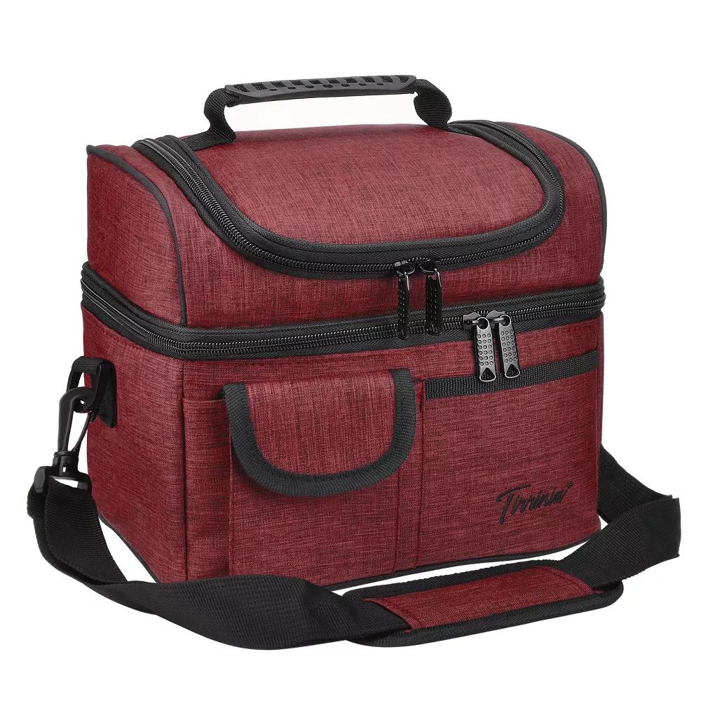 Dual Compartment Insulated Lunch Bag, Leakproof Lunch Tote with Front Pocket, Insulated Lunch Cooler Bag with Back Mesh Pocket - Image 49