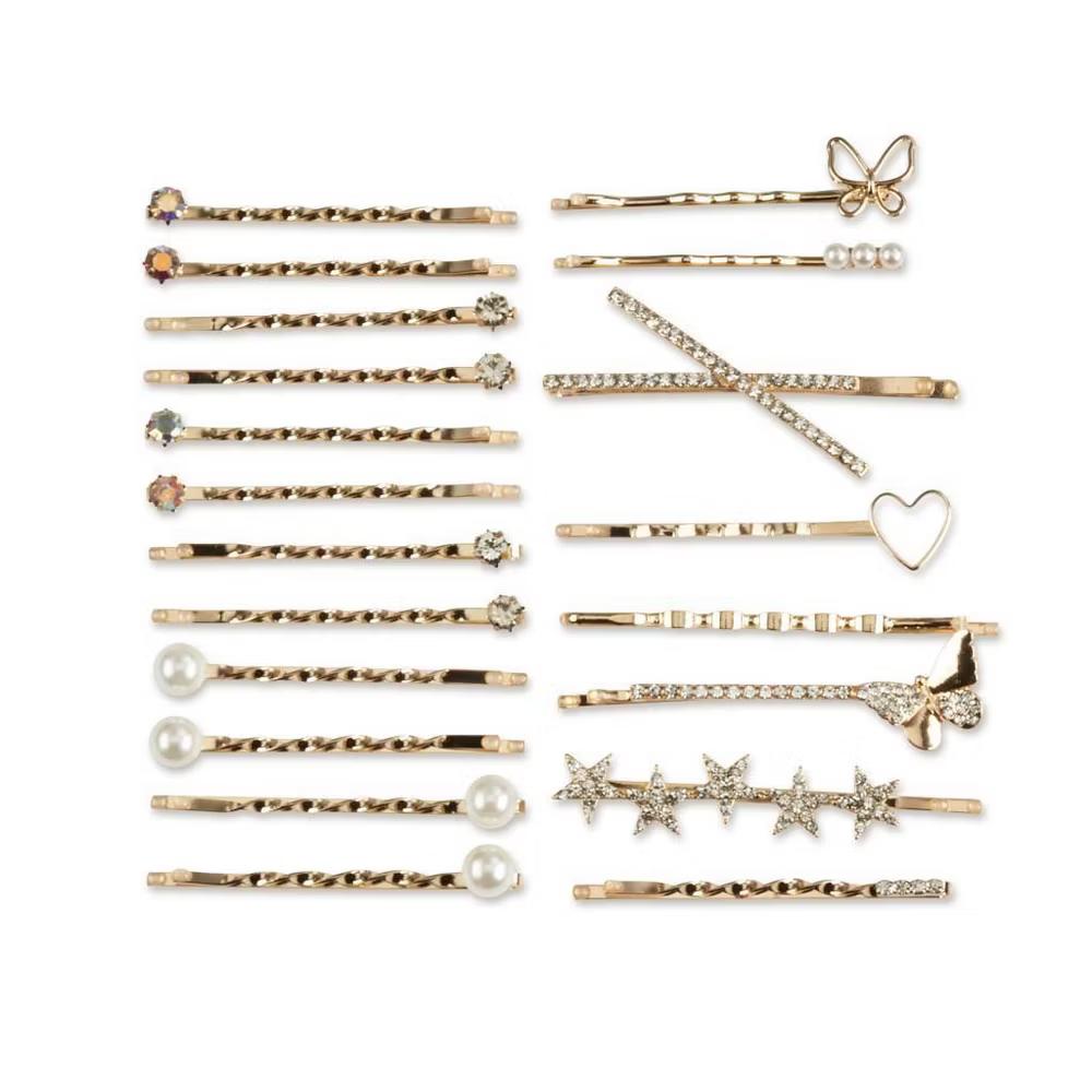 Rhinestone and Pearl Embellished Metal Bobby Pins - All Hair - 20pcs - Image 7